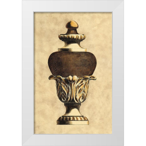 Vintage Urn I White Modern Wood Framed Art Print by Vision Studio