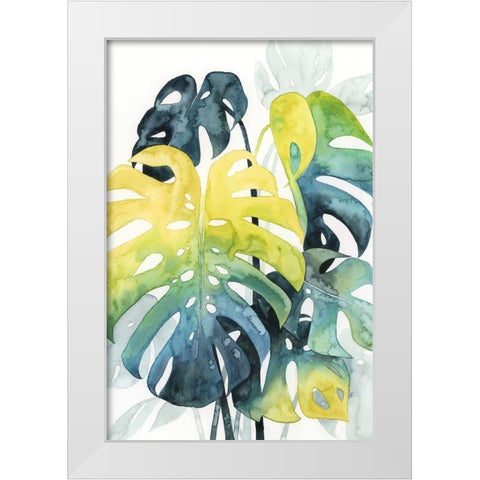 Sunset Palm Composition I White Modern Wood Framed Art Print by Popp, Grace