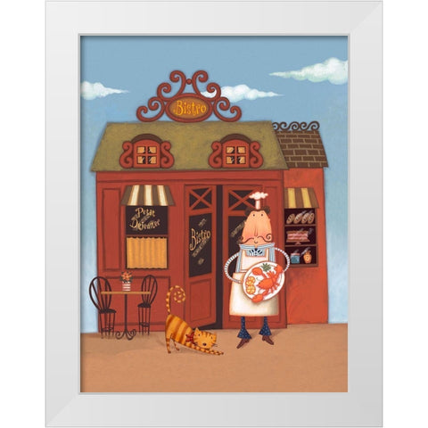 Cafe Chef III White Modern Wood Framed Art Print by Eisner, Viv
