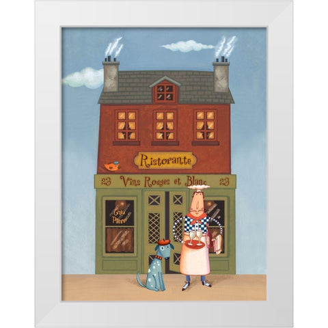 Cafe Chef IV White Modern Wood Framed Art Print by Eisner, Viv