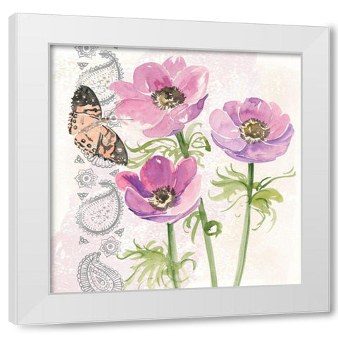 Flowers and Lace I White Modern Wood Framed Art Print by Parker, Jennifer Paxton