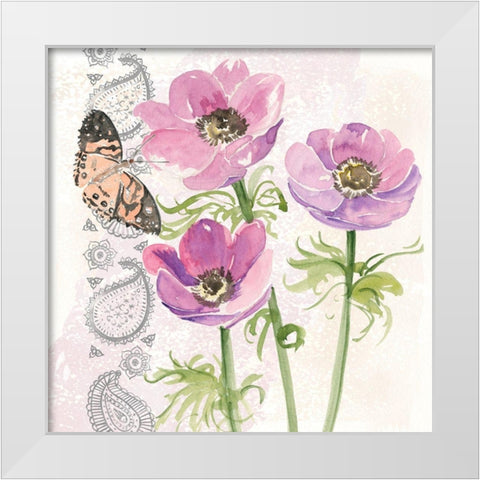 Flowers and Lace I White Modern Wood Framed Art Print by Parker, Jennifer Paxton