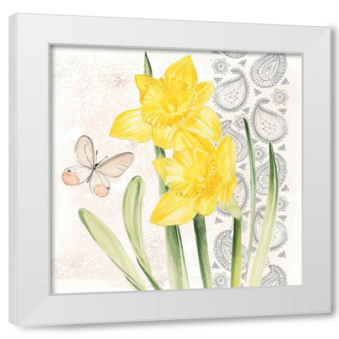 Flowers and Lace II White Modern Wood Framed Art Print by Parker, Jennifer Paxton