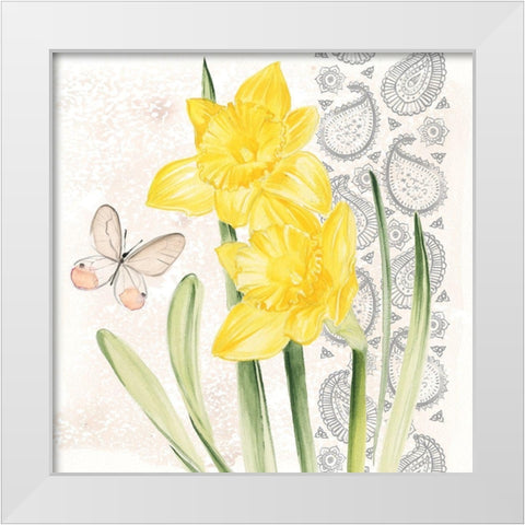 Flowers and Lace II White Modern Wood Framed Art Print by Parker, Jennifer Paxton
