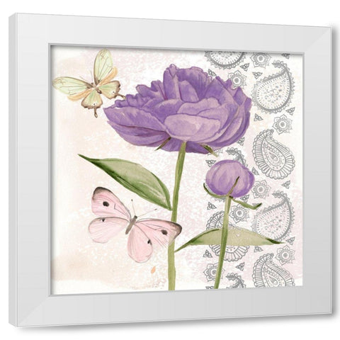 Flowers and Lace IV White Modern Wood Framed Art Print by Parker, Jennifer Paxton