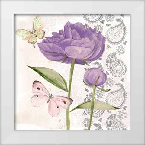 Flowers and Lace IV White Modern Wood Framed Art Print by Parker, Jennifer Paxton