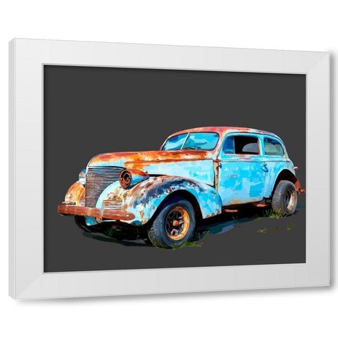 Rusty Car I White Modern Wood Framed Art Print by Kalina, Emily