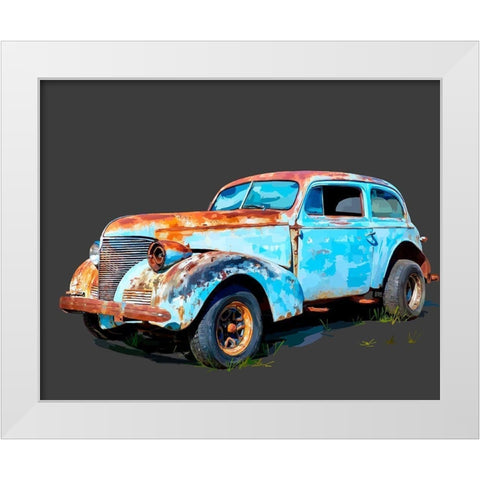 Rusty Car I White Modern Wood Framed Art Print by Kalina, Emily