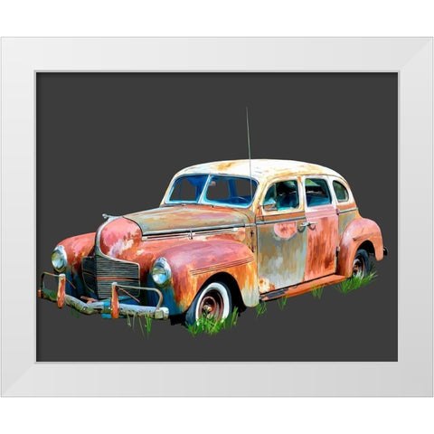 Rusty Car II White Modern Wood Framed Art Print by Kalina, Emily