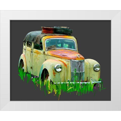 Rusty Car III White Modern Wood Framed Art Print by Kalina, Emily