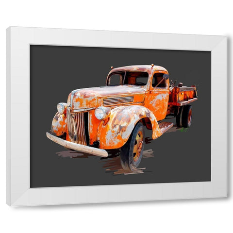 Vintage Truck V White Modern Wood Framed Art Print by Kalina, Emily