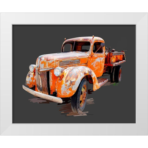 Vintage Truck V White Modern Wood Framed Art Print by Kalina, Emily
