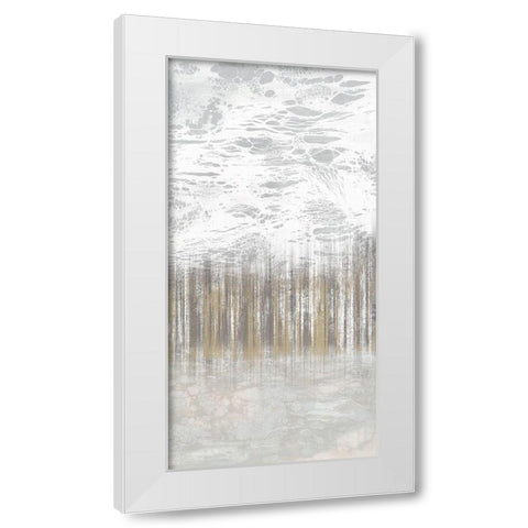 Neutral Staggered Lines II White Modern Wood Framed Art Print by Goldberger, Jennifer