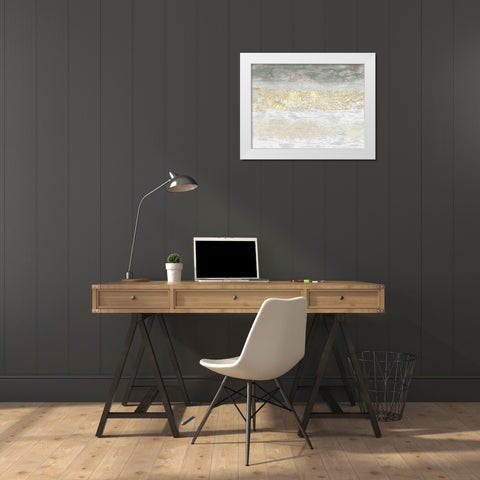 Gilded Textures II White Modern Wood Framed Art Print by Goldberger, Jennifer