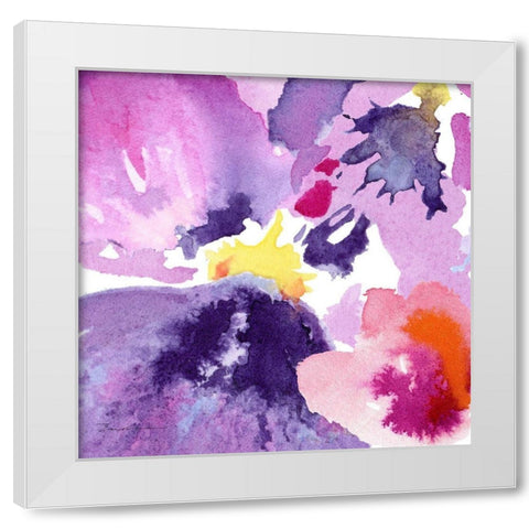 Watercolor Flower Composition IV White Modern Wood Framed Art Print by Evelia Designs