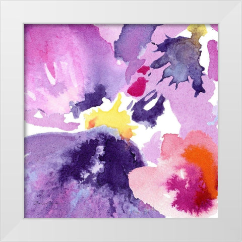 Watercolor Flower Composition IV White Modern Wood Framed Art Print by Evelia Designs