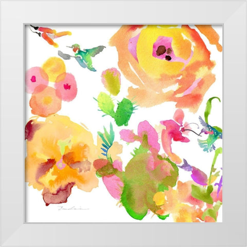 Watercolor Flower Composition VIII White Modern Wood Framed Art Print by Evelia Designs