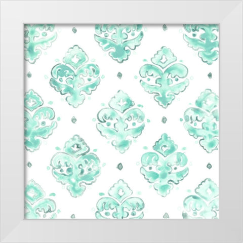 Bohemian Textile II White Modern Wood Framed Art Print by Vess, June Erica