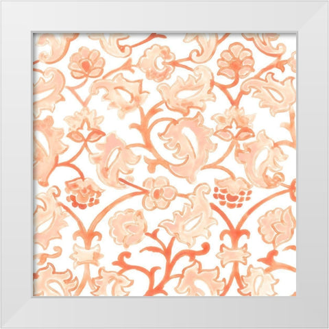 Bohemian Textile III White Modern Wood Framed Art Print by Vess, June Erica
