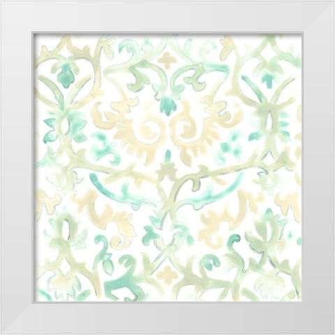 Bohemian Textile IV White Modern Wood Framed Art Print by Vess, June Erica