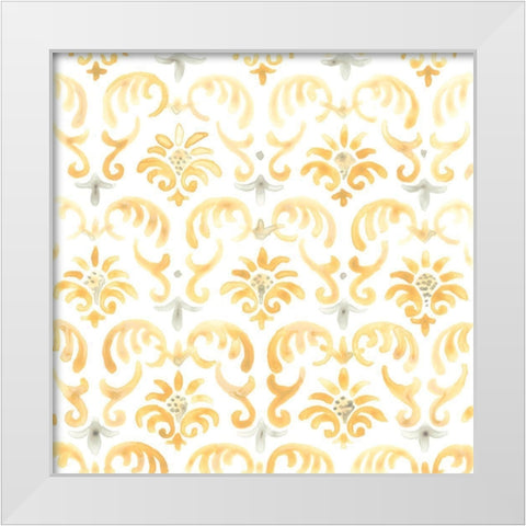 Bohemian Textile IX White Modern Wood Framed Art Print by Vess, June Erica