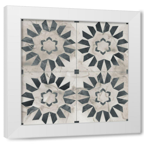 Neutral Tile Collection III White Modern Wood Framed Art Print by Vess, June Erica