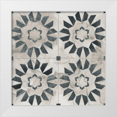 Neutral Tile Collection III White Modern Wood Framed Art Print by Vess, June Erica