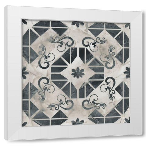 Neutral Tile Collection VI White Modern Wood Framed Art Print by Vess, June Erica