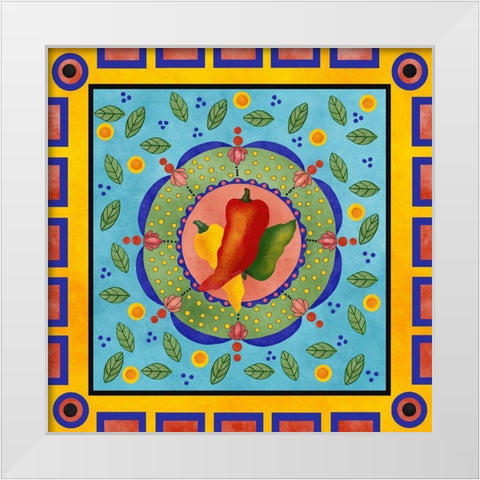 Spanish Peppers I White Modern Wood Framed Art Print by Reynolds, Jade