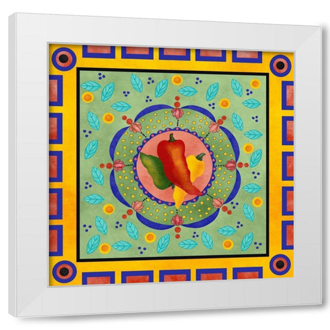 Spanish Peppers II White Modern Wood Framed Art Print by Reynolds, Jade