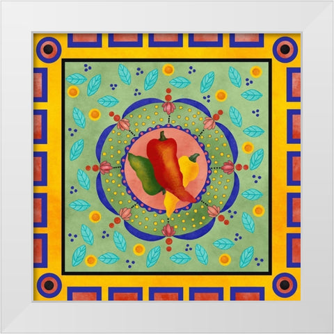 Spanish Peppers II White Modern Wood Framed Art Print by Reynolds, Jade