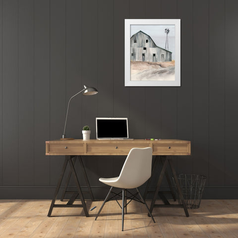 Winter Barn I White Modern Wood Framed Art Print by Parker, Jennifer Paxton