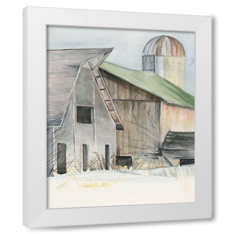 Winter Barn II White Modern Wood Framed Art Print by Parker, Jennifer Paxton