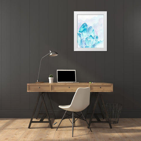Crystal Facets II White Modern Wood Framed Art Print by Parker, Jennifer Paxton