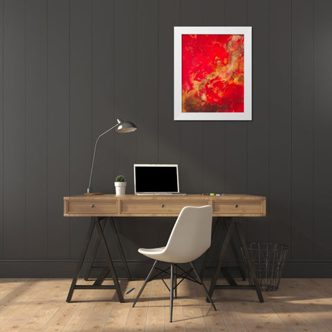Copper and Red II White Modern Wood Framed Art Print by Gardner, Jennifer