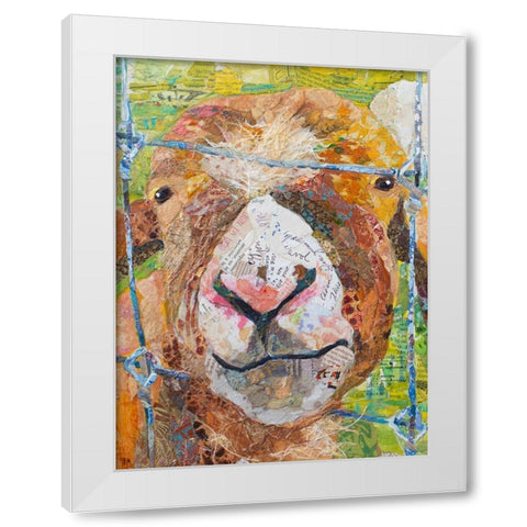 Pokey Goat White Modern Wood Framed Art Print by St. Hilaire, Elizabeth