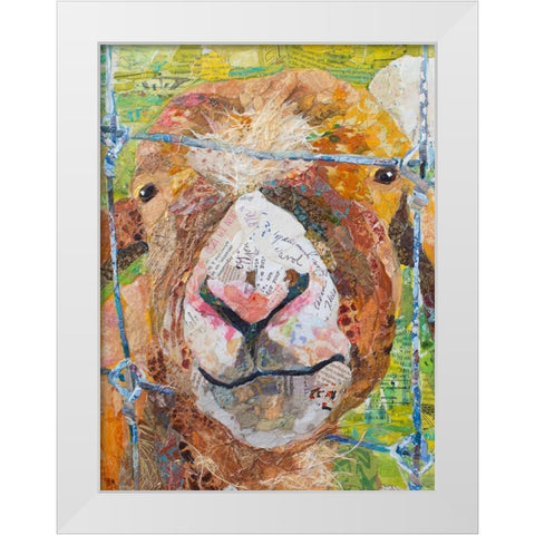 Pokey Goat White Modern Wood Framed Art Print by St. Hilaire, Elizabeth