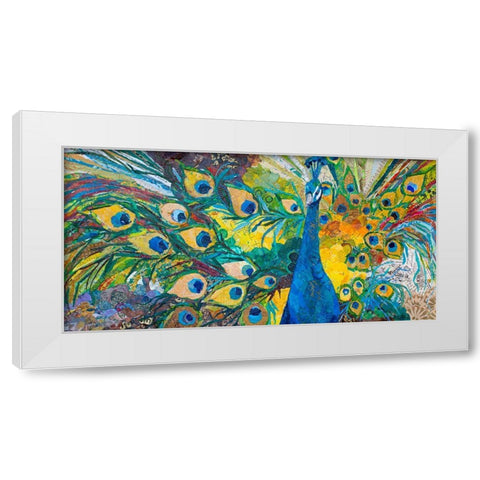 Percy Peacock I White Modern Wood Framed Art Print by St. Hilaire, Elizabeth