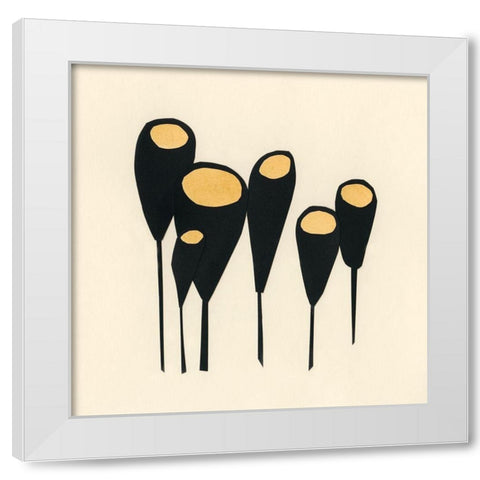Mod Pod II White Modern Wood Framed Art Print by Stramel, Renee W.