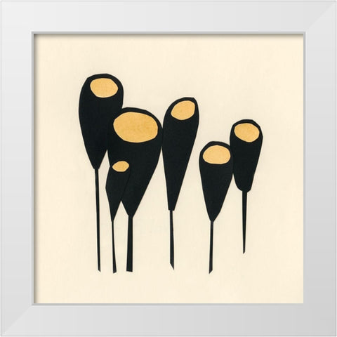 Mod Pod II White Modern Wood Framed Art Print by Stramel, Renee W.