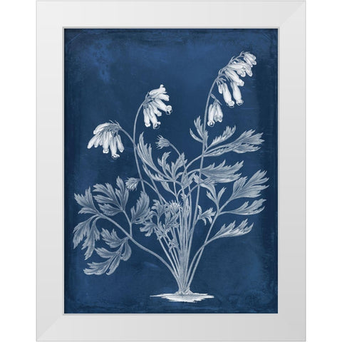 Botanical in Indigo I White Modern Wood Framed Art Print by Vision Studio