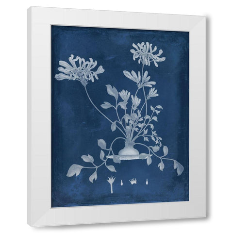 Botanical in Indigo II White Modern Wood Framed Art Print by Vision Studio