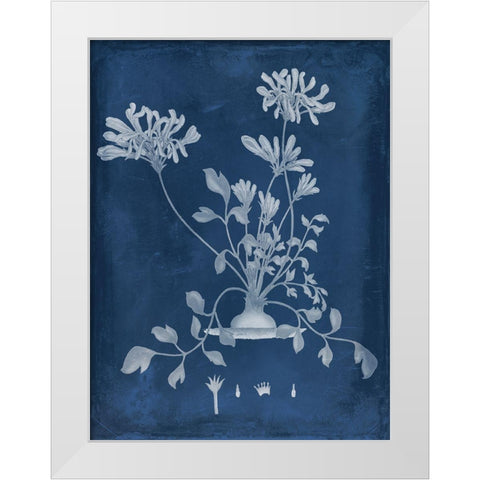 Botanical in Indigo II White Modern Wood Framed Art Print by Vision Studio