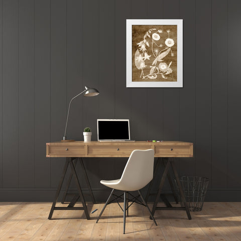 Botanical in Taupe III White Modern Wood Framed Art Print by Vision Studio