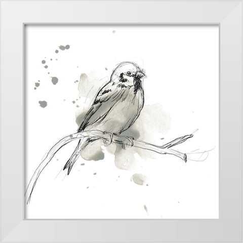 Gestural Bird Study II White Modern Wood Framed Art Print by Vess, June Erica