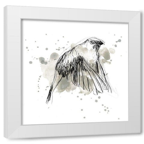 Gestural Bird Study IV White Modern Wood Framed Art Print by Vess, June Erica