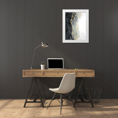 Neutral Matrix II White Modern Wood Framed Art Print by Goldberger, Jennifer