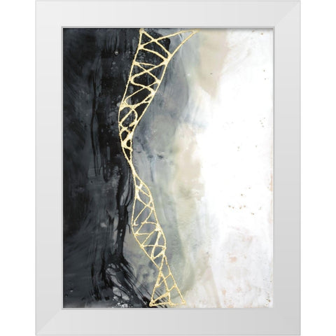 Neutral Matrix II White Modern Wood Framed Art Print by Goldberger, Jennifer