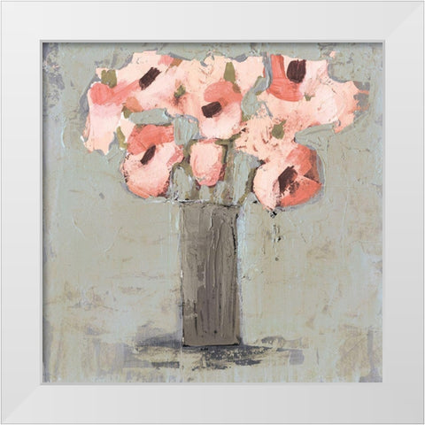 Pale Rustic Bouquet I White Modern Wood Framed Art Print by Borges, Victoria