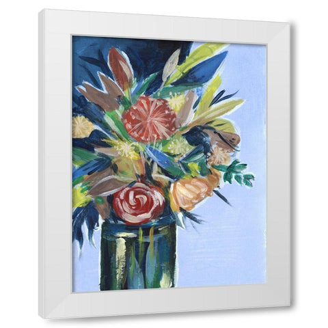 Flowers in a Vase I White Modern Wood Framed Art Print by Wang, Melissa